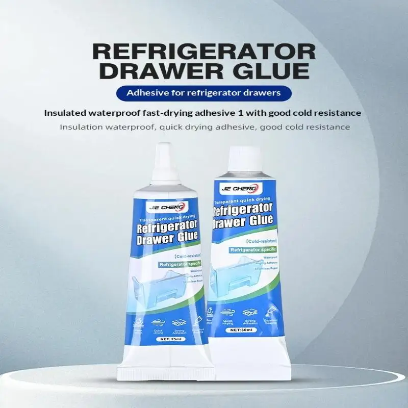 Refrigerator Drawer Repair Glue Transparent Cold Resistant Quick Dry Strong Adhesive For Broken Plastic Drawer Household Repair