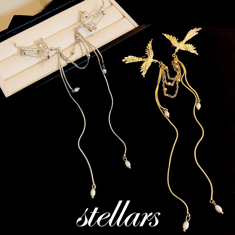 

New Chinese Phoenix Pearl Tassel Brooch, Subtle Creative Suit Pin with Elegant Luxury and High-End Appeal