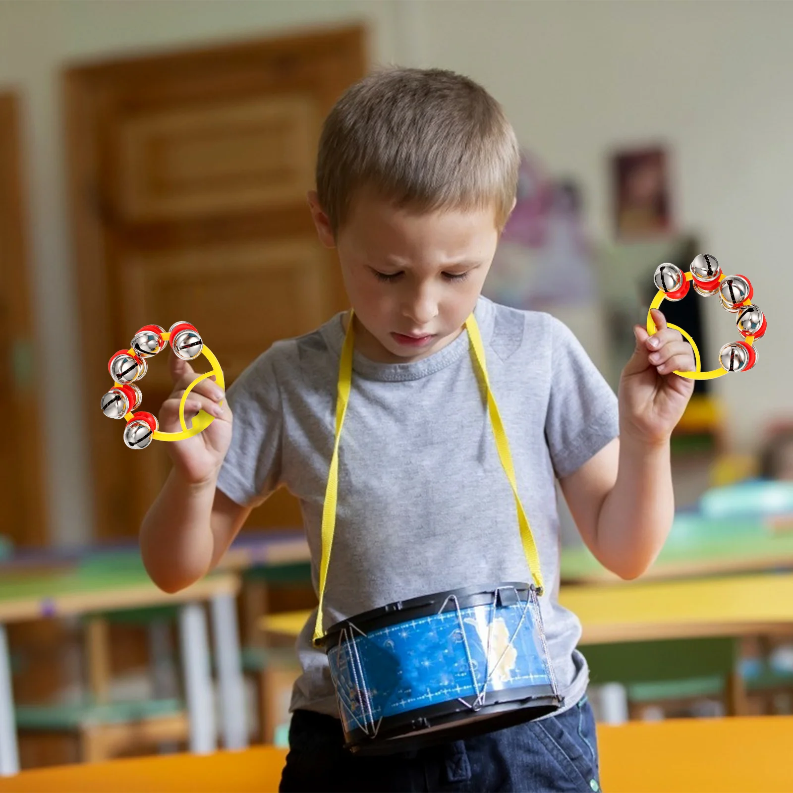 2 pièces cloche Bracelets enfants poignet hochet bracelet cloches danse lumineuse poignet ornement enfant Performance hochets en plastique