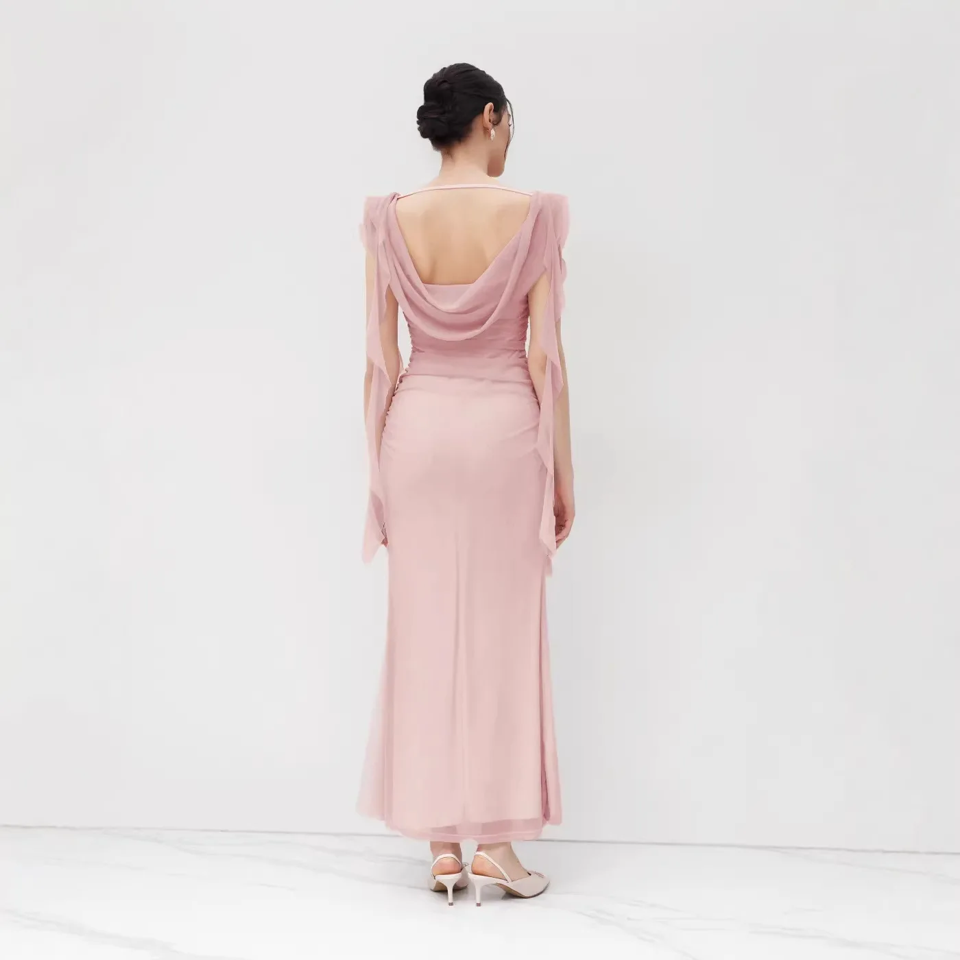 Summer Ruffles Sleeveless Maxi Dress Women 2026 Elelgant Slim Pink Backless Party Long Dresses Elegant - view 2