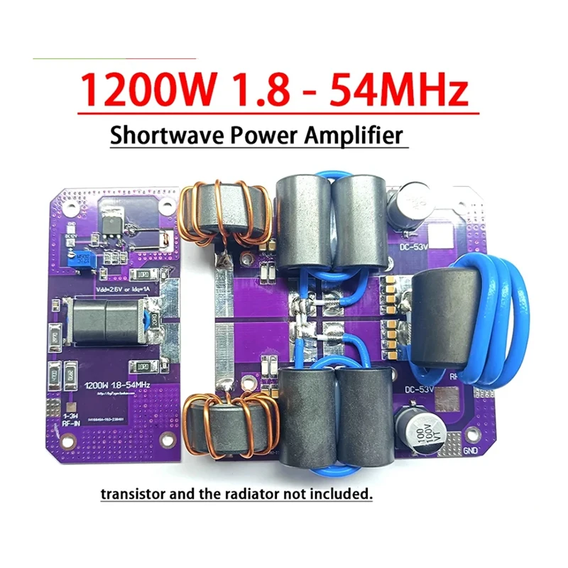 1200W 1.8 - 54Mhz SW Shortwave Power Amplifier Board HF Amplifier Kit MRFX1K80H BLF188 Power Amplifier Durable