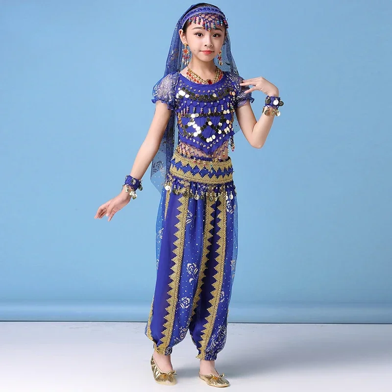 Kids Belly Dance Costumes Oriental Indian Dancing Costumes Belly Dance Wear Dress Children Bollywood Dancing Stage Performance