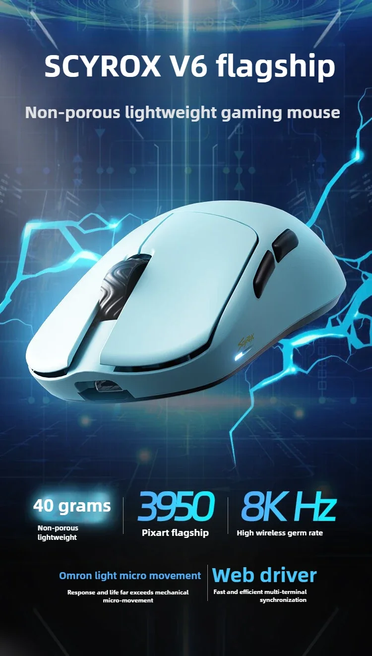 SCYROX V6 2.4G Wireless Gaming Mouse 24600 DPI