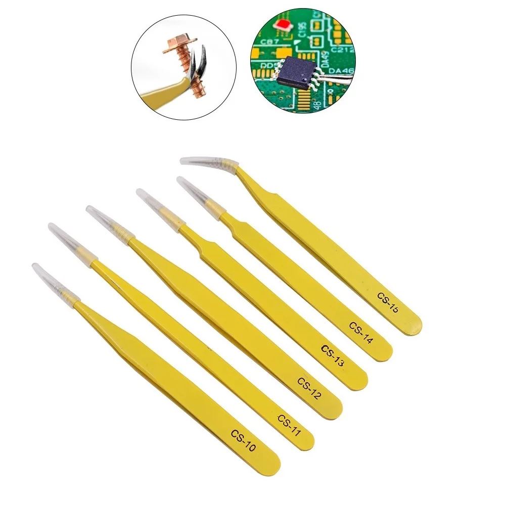 

1PC Precision Anti magnetic Stainless Steel Tweezers Set for Electronics Repair High Precision Corrosion resistant