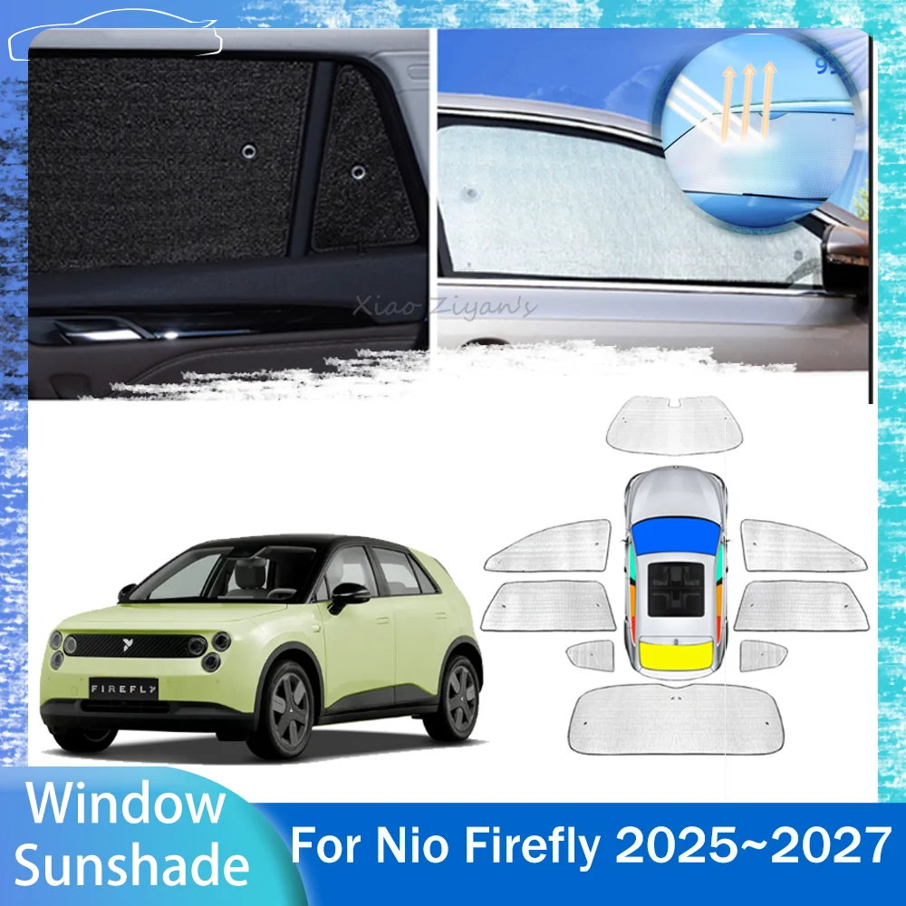For Nio Firefly 2025~2027 2026 Car Skylight Sunshade Side Window Windshield Sun Shade UV Protector Parasol Interior Accessories