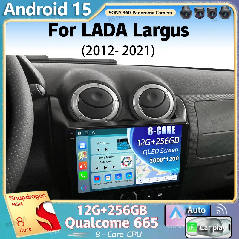 Android 16 For LADA Largus 2012 - 2021 2K QLED Android Car Radio Multimedia Video Player GPS AI Voice CarPlay 4G Stereo