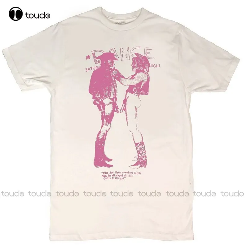 Tom Of Finland Gay Cowboys White/Pink Men'S T-Shirt Cotton Outdoor Simple Vintage Casual Tee Shirts Xs-5Xl Custom Gift