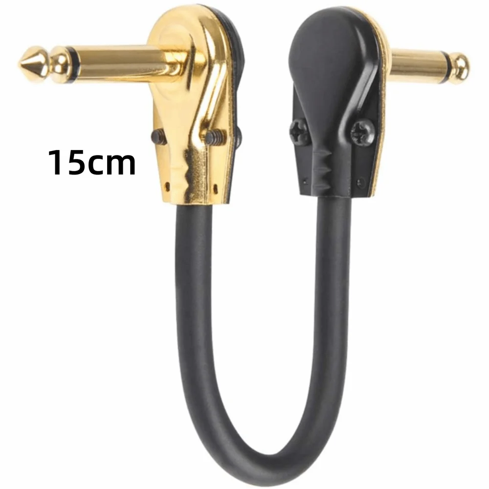 15cm/30cm Guitar Effects Pedal Cable Copper Core Flat Design Patch Cable Surface Wire Right-angle Plug Cable Music Equipment