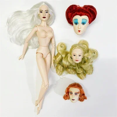 Original Rare Face Doll Heads Colorful Soft Hair Doll Parts Red Queen King Alice Doll Heads Doll accessories Figures Toy Parts