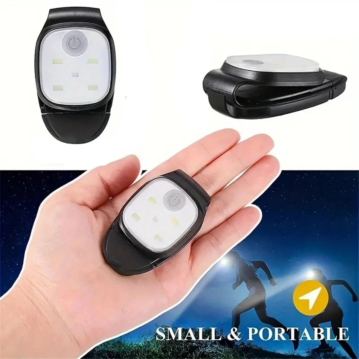 Retail! 4PCS LED Clip Flashlight USB Rechargeable Clip Cap Hat Light Night Running Safety Warning Light Portable Headlight