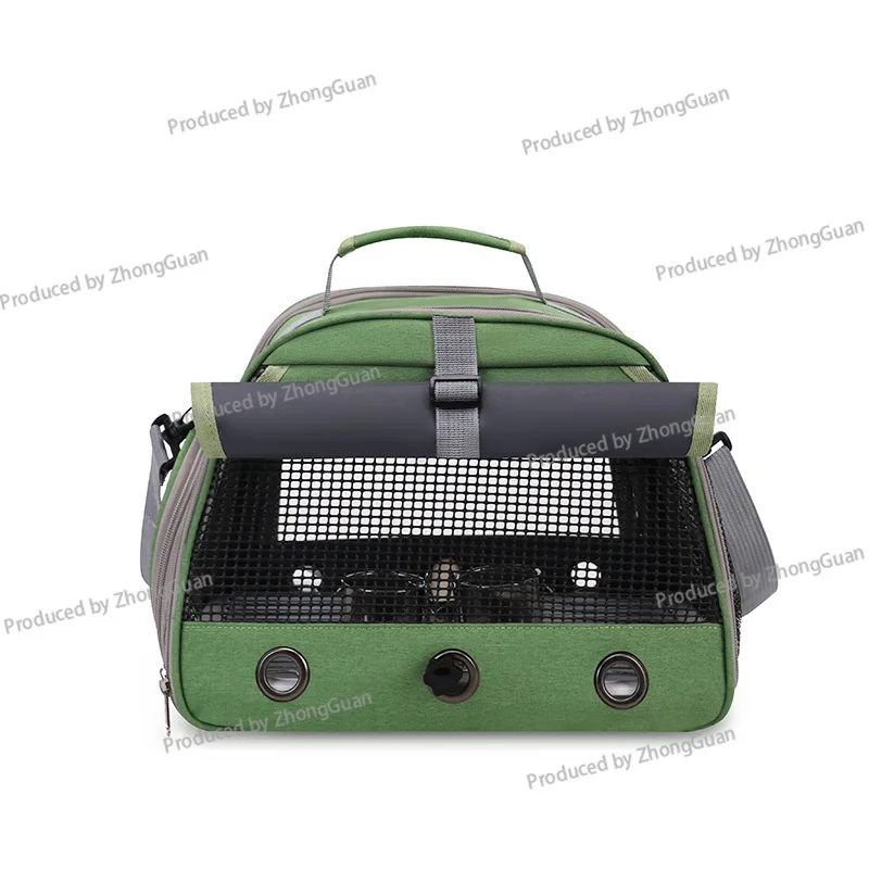

Little Sun Cockatiel Budgerigar Bird Carrier Outdoor Handheld Shoulder Breathable Bird Cage Multi-Hole Portable Gray Machine