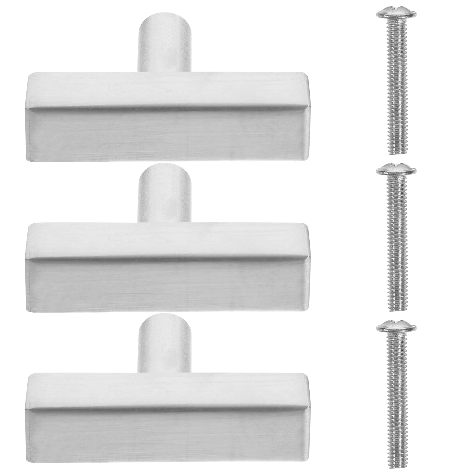 

3pcs Cabinet Door H les Drawer Pulls Stainless Steel 12x12x50mm Kitchen Bathroom niture Knobs Modern T Bar Easy Installation