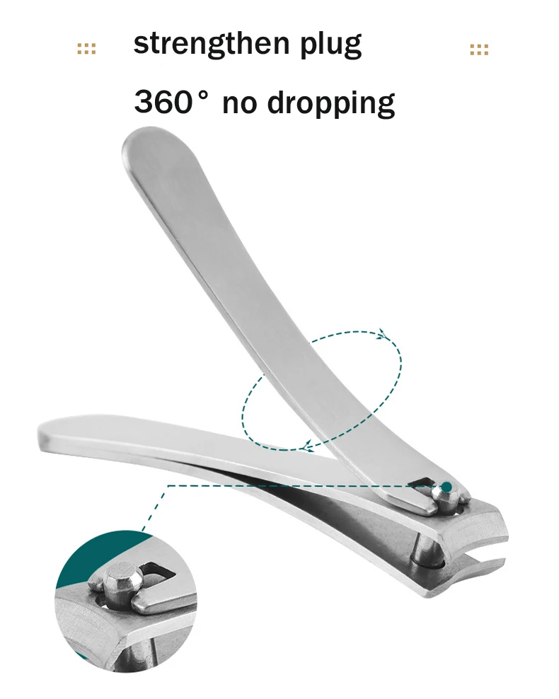 6 Stück/Set Edelstahl-Nagelknipser mit gebogenem Griff, Maniküre-Pediküre-Schneider, Trimmer, Taschen-Nagelhautzange für die Nagelpflege – Detail 4