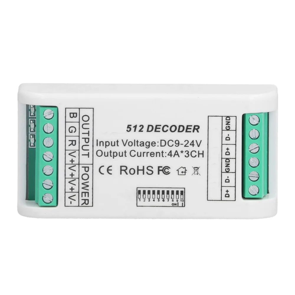 

Durable 3 Channels LED Decoder Controller 9‑24V DC Plastic Material LED Strip Controller RGB Controller Light Strip