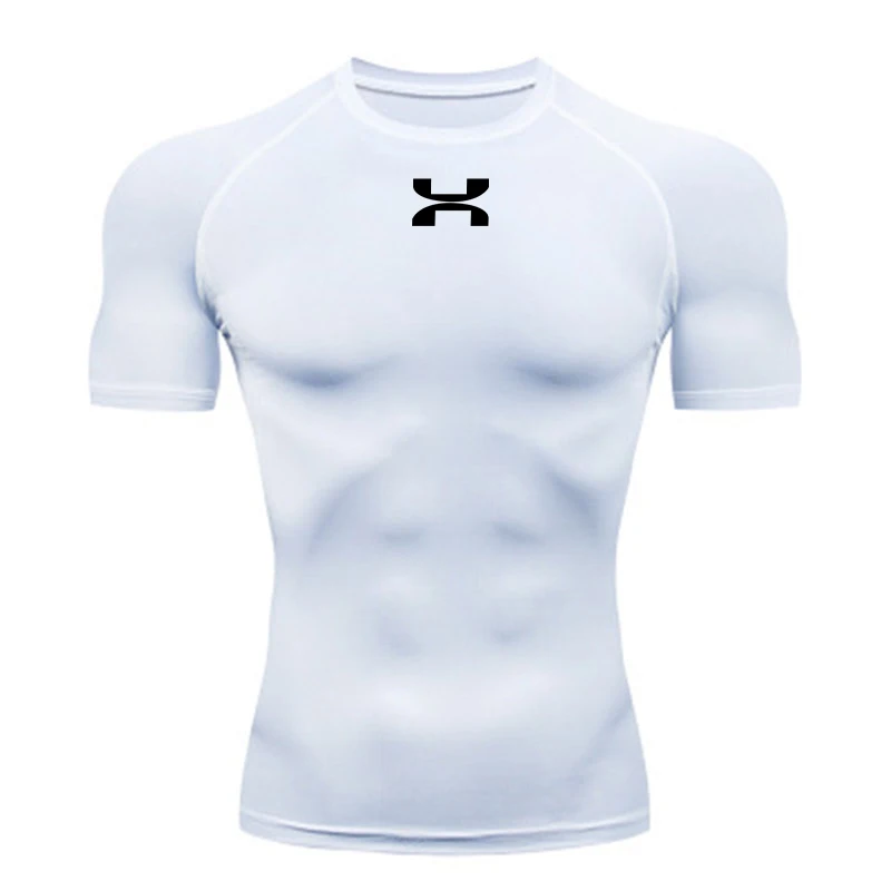 2024 Sports Top Quick Dry Men\'s Compression Shirt Long Sleeve Second Skin Gym Workout Short Fitness Running T-Shirt Men Wear