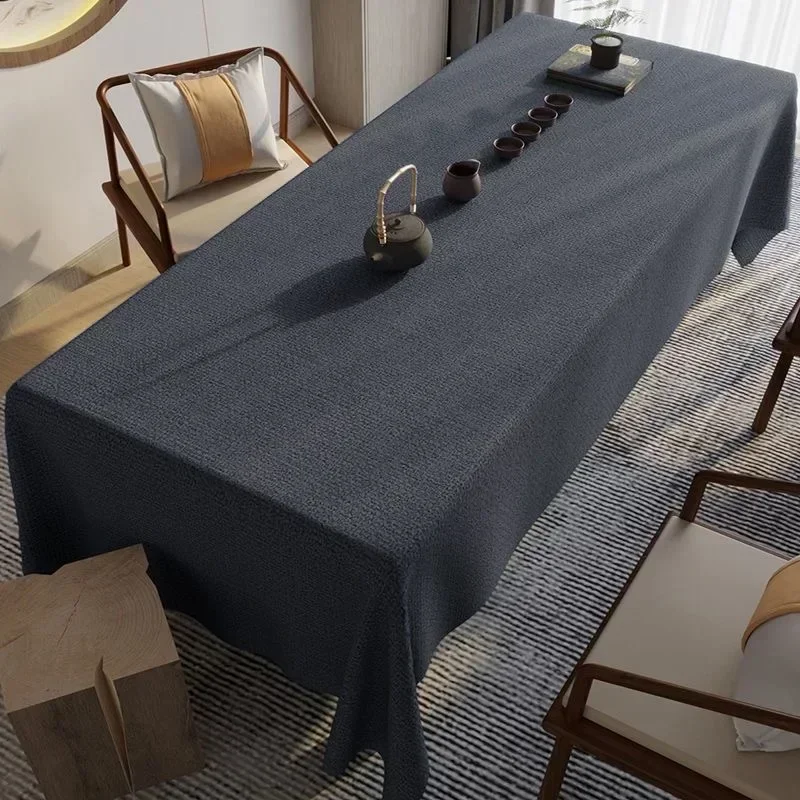 

Chinese classical cotton linen tablecloth fabric waterproof tea tablecloth solid color tablecl W6S2756