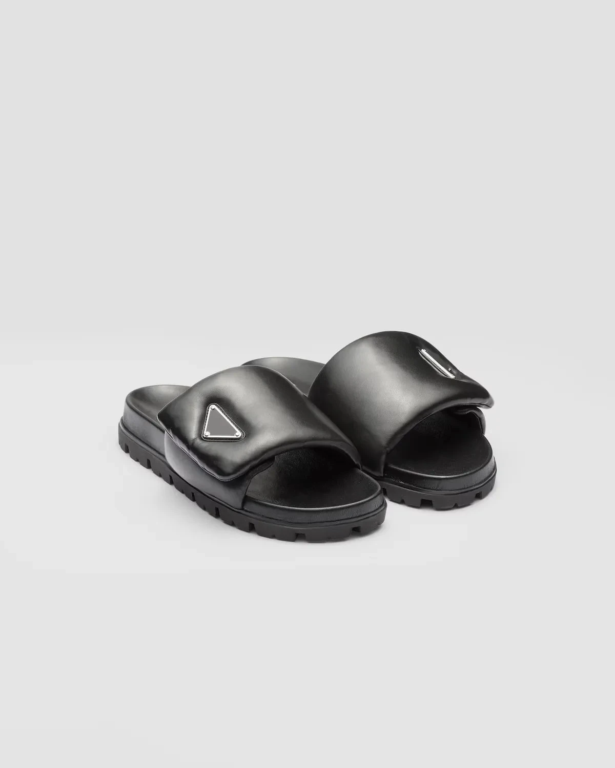 

Women's Soft Padded Nappa Leather Slides 20 Mm Rubber Sole