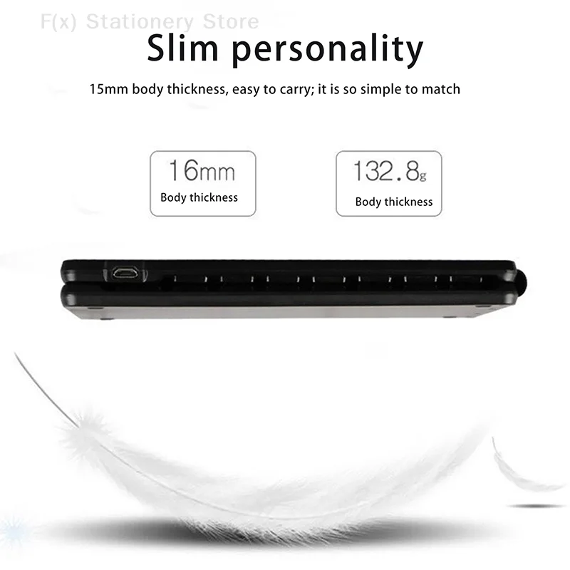 Two Folding Wireless Bluetooth Keyboard Mini Portable Keyboard Three Systems Multi-Function Universal