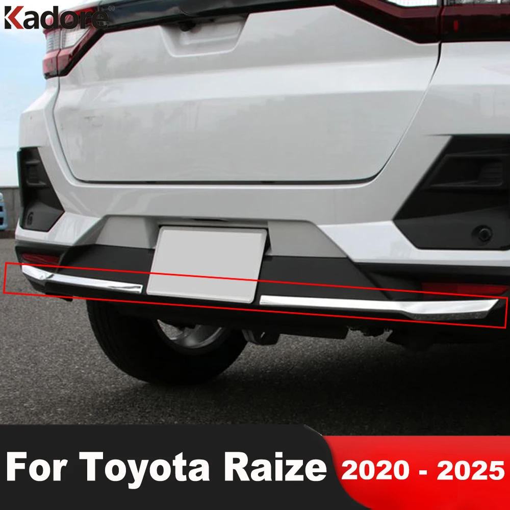 For Toyota Raize 2020 2021 2022 2023 2024 2025 Chrome Car Rear Bottom Bumper Cover Trim Rear Trunk Molding Strip Accessories