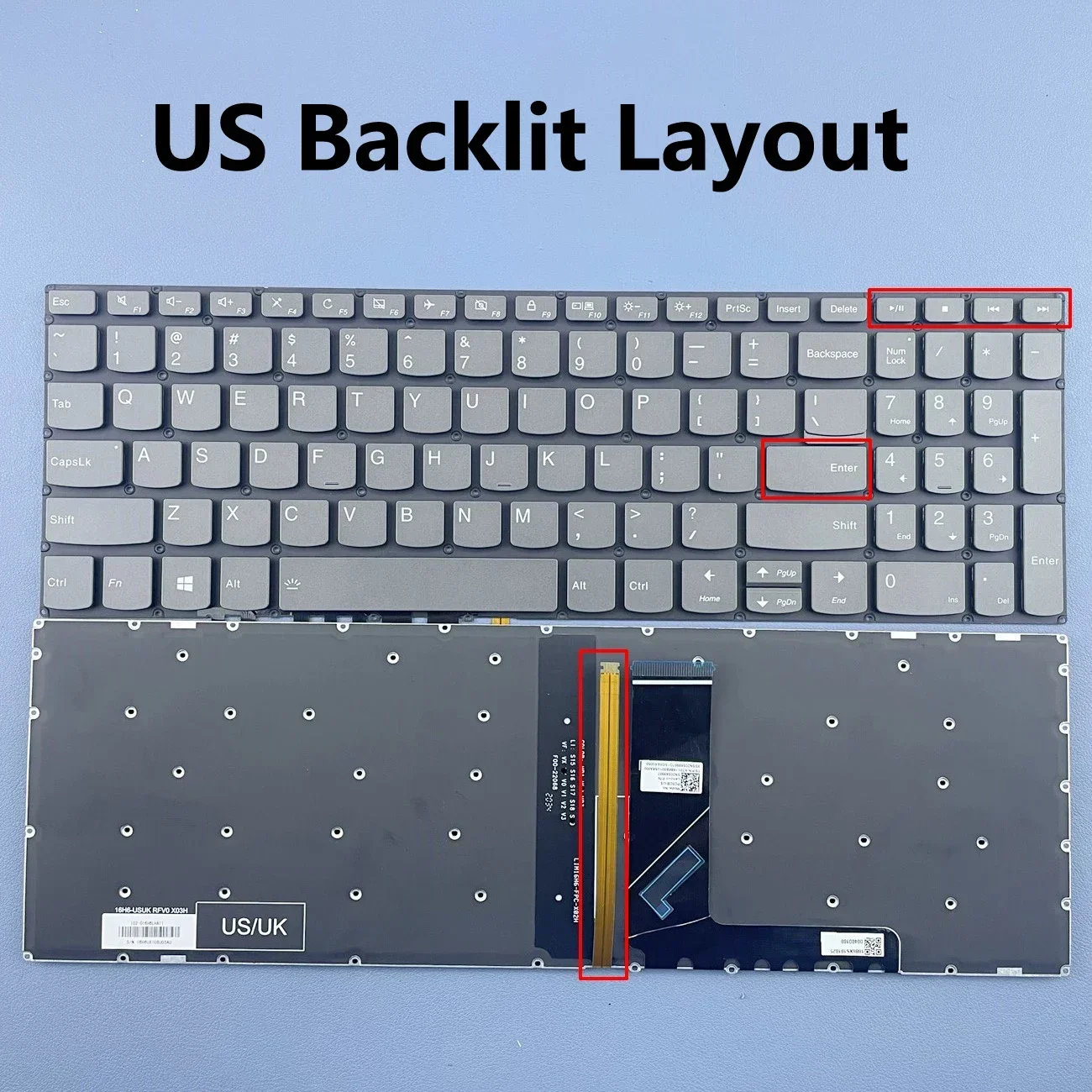 US Backlit Laptop Keyboard For Lenovo IdeaPad 330S-15ARR 330S-15AST 330S-15IKB 330S-15ISK Series