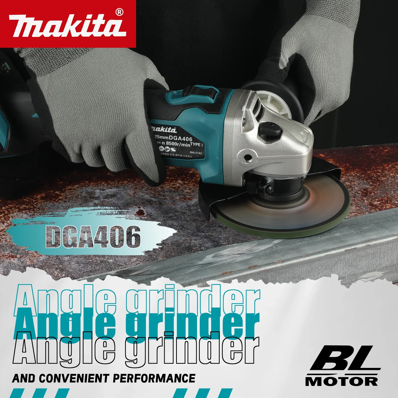 

Makita DGA406Efficient Brushless Angle Grinder 8500RPM Cordless Electric Cutter Safety Lock System for Heavy DutyMetalProcessing