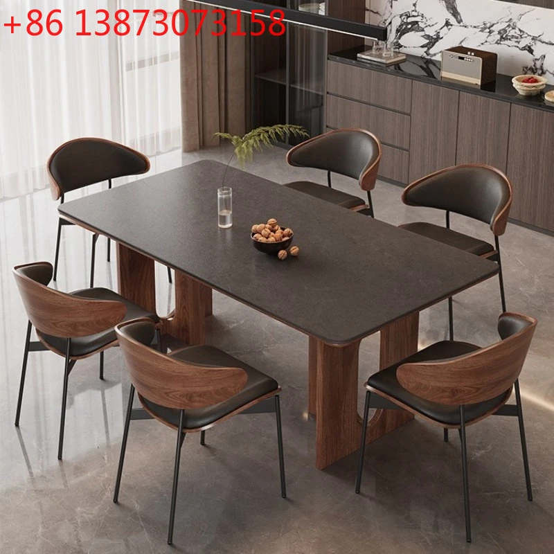 

Американский обеденный стол и стулья из массива дерева в стиле лайт-люкс, дизайнерский длинный стол в стиле французского средневековья, высококачественная комбинация