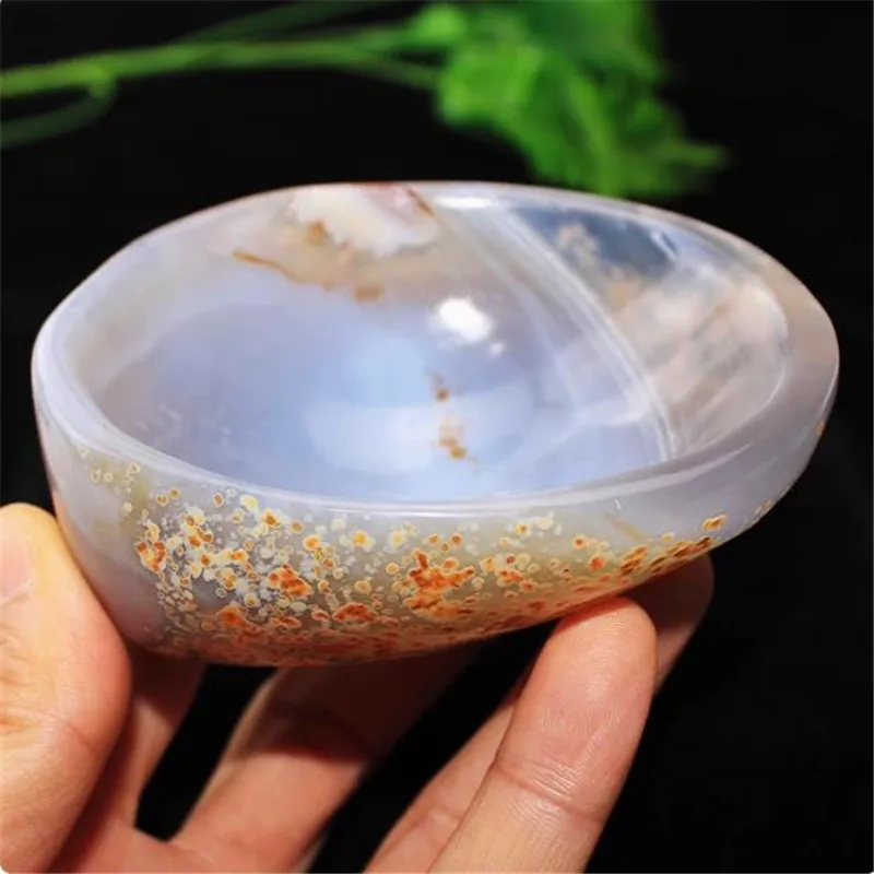 Natural Agate Quartz Crystal Bowl Decor Ashtray Polished Colorful Dish Sanding The Cornucopia Raw StoneWholesale 1pc