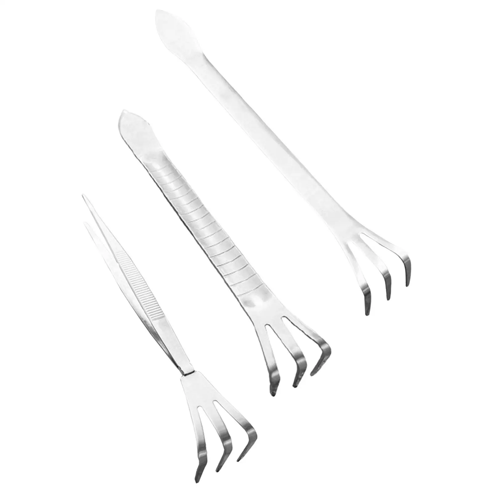 3 Prong Rake Pick Set Remover Cultivation Fork Stainless Steel for