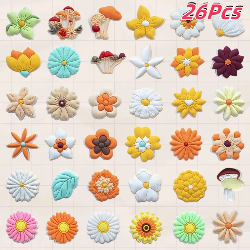 

26Pcs Beautiful Sunflower Series Shoes Accessories Shoe Accessories Pins Kids Women Teens Christmas Birthday Party Gifts