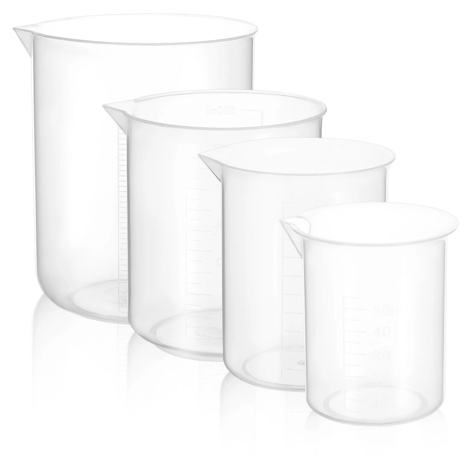 

4 Pcs Measuring Cup Multifunctional Cups for Lab Mixing Reusable Plastic Jugs Laboratory