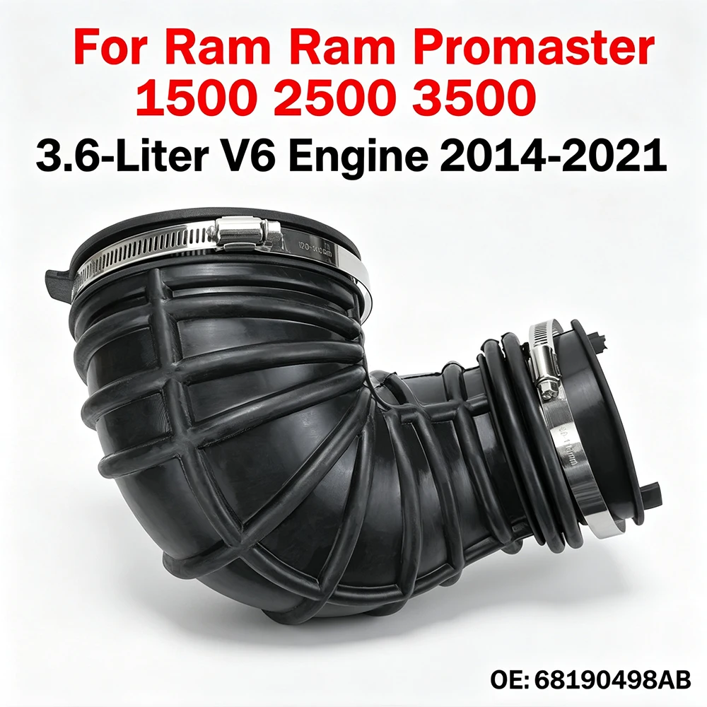 Air Intake Hose For Ram Promaster 1500 2500 3500 3.6L V6 14-21 OE 68190498AB Durable Rubber With Clamps Leakproof OEM Fit