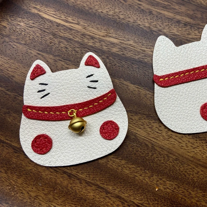 

Подвеска Fortune Cat, подвеска в виде сумки из французской овчины, подвеска для телефона, брелок из натуральной кожи, милый декоративный подарок.