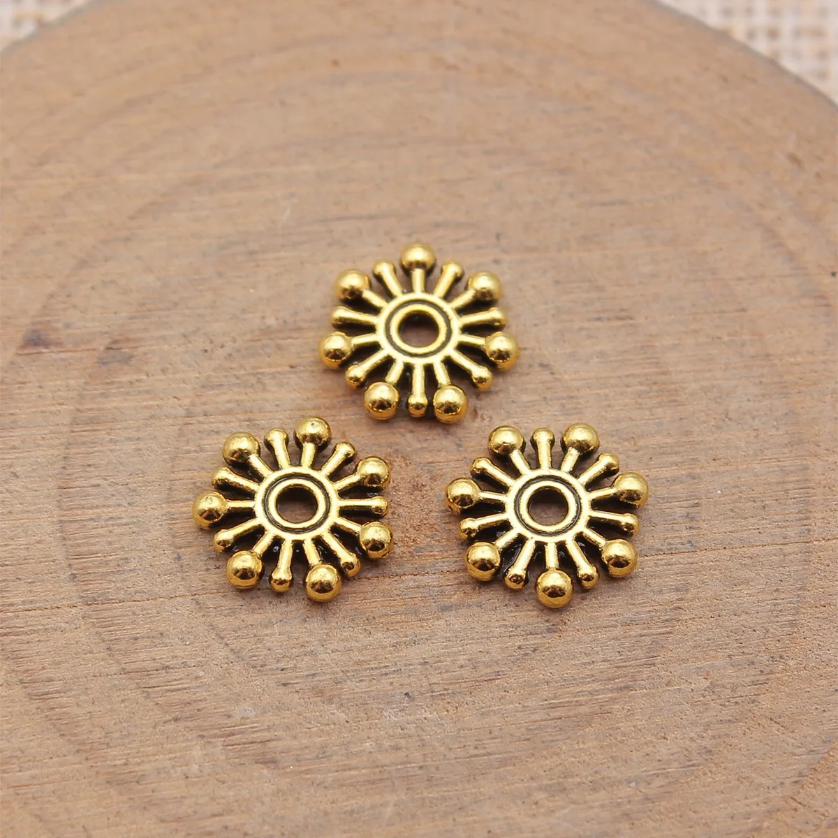 200pcs 10x2mm(0.39x0.08inch) 3 Colors Spacer Bead Charms Vintage DIY Jewelry Findings Bulk