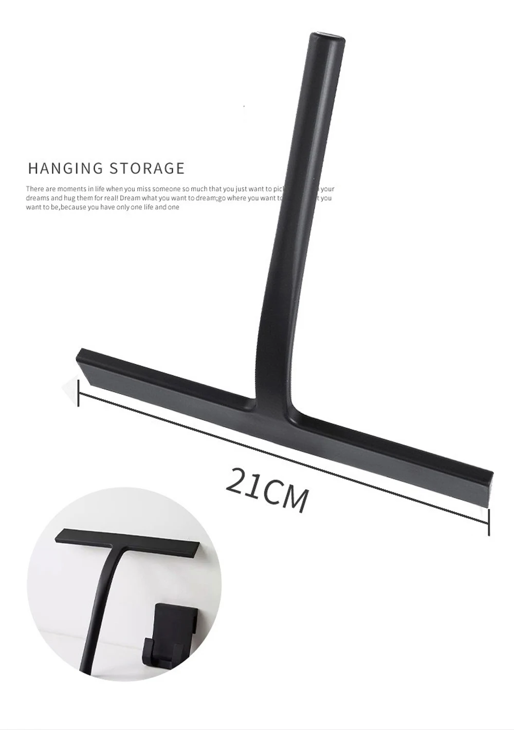 Shower Squeegee Cleaner for Glass Door Shower Wall Scraper With Silicone Holder Bathroom Mirror Wiper Scraper Glass Cleaning