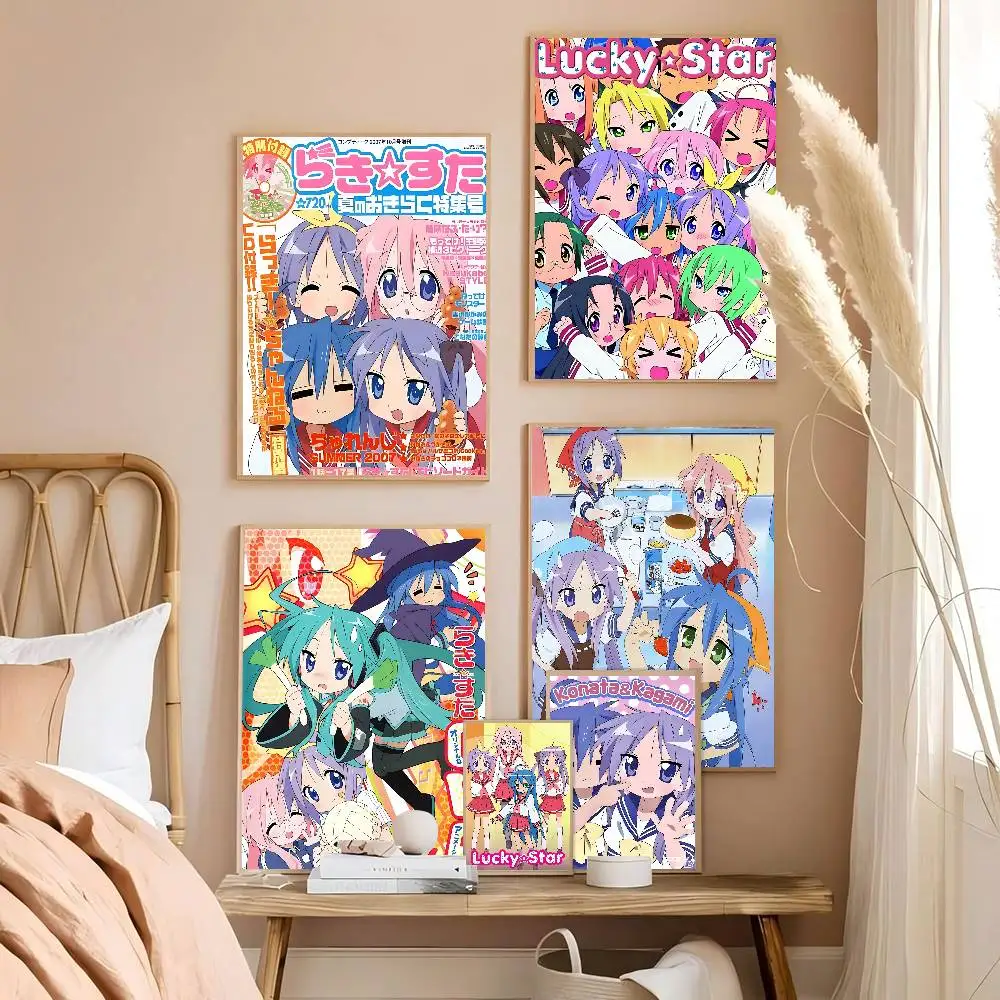 L-Lucky S-Star ANIME  Vintage Posters Sticky Vintage Room Home Bar Cafe Decor Kawaii Room Decor