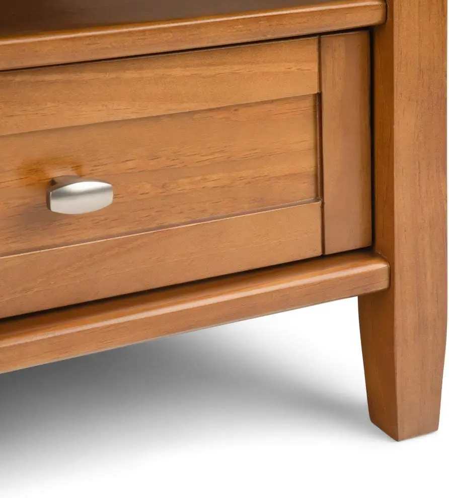 Warm Shaker Solid Wood 36 Inch Wide Square Coffee Table In Light Golden Brown, For The Living Room And Family Room