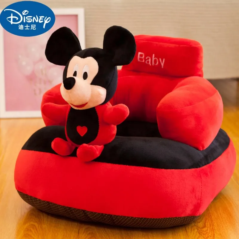 Disney Children's Sofa Mickey Mouse Cartoon Kids Chair Baby Seat Armchair For Children Baby Learn To Sit Child Pouf Plush Toy