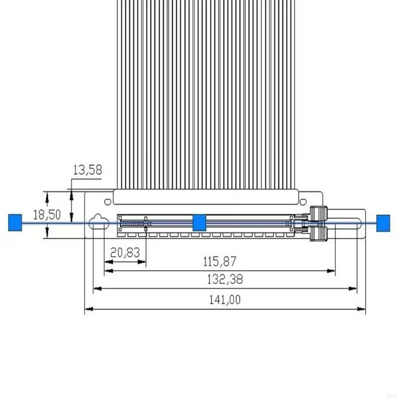 

900F PCIE 5.0 X16 Right Angled Extension Cable for Vertical GPU Mounting in Case with Fast Speed Data Transfer For Server