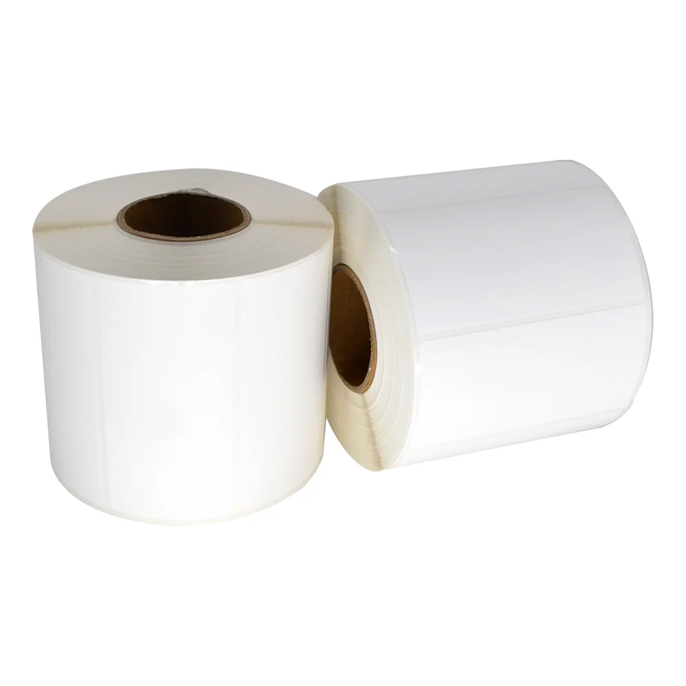 Tear Resistance Small Tube Core Four-proof Thermal Label Roll 40x30 30x20 50x30 75x50mm Barcode Printing Paper White Sticker