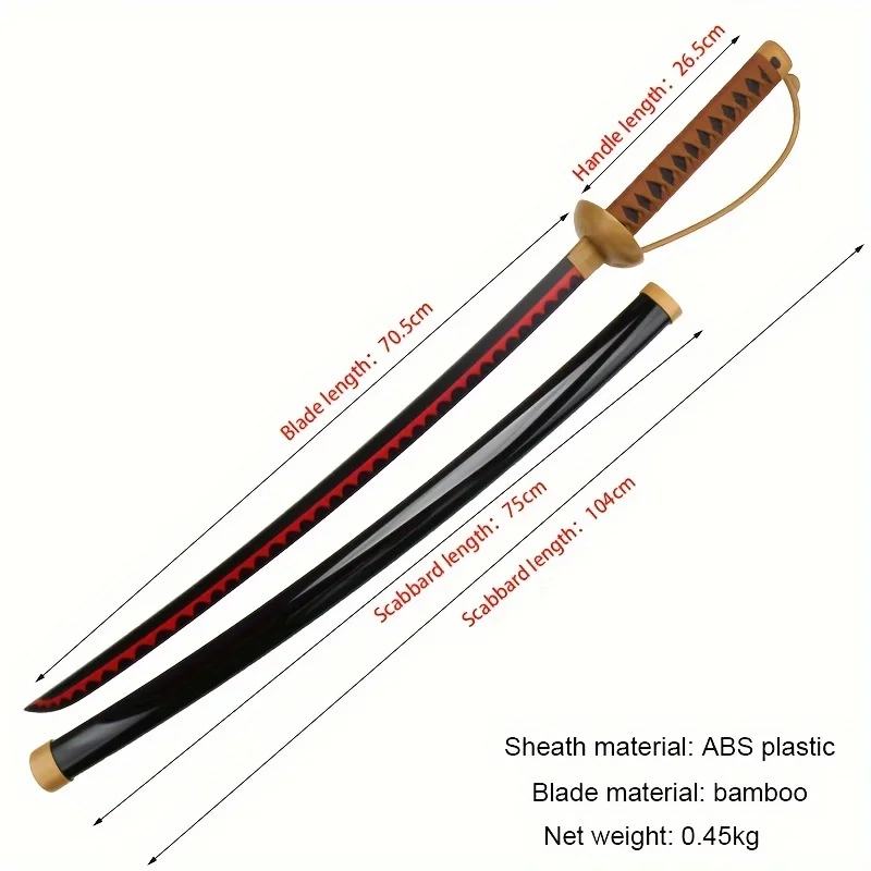 Accesorios de Cosplay espada de anime, espada de samurái japonés No Sharp, fiesta de disfraces espectáculo de anime, soporte y cinturón de espada gratis