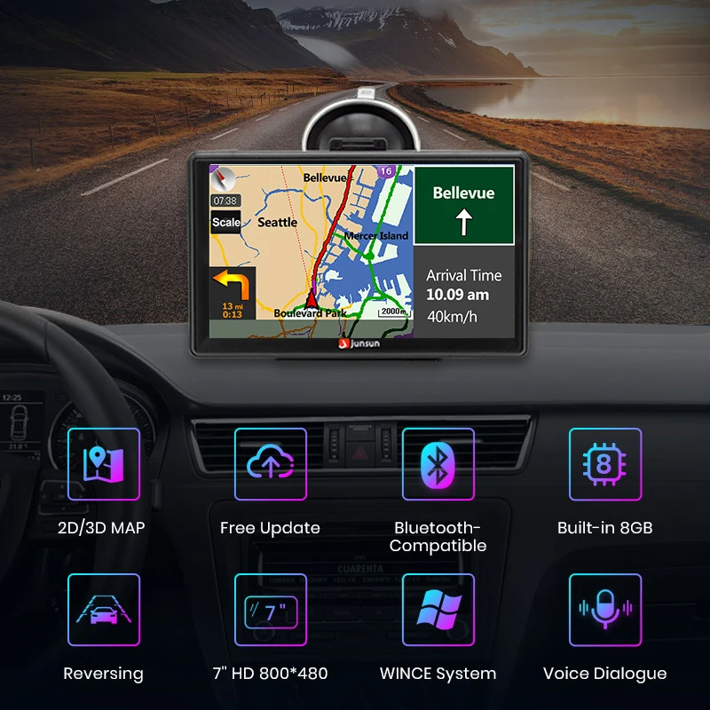 AWESAFE 5 Inch Touch Screen Car Portable Tablet GPS Navigation FM Voice Europe Map Free Update