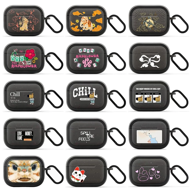 

Cartoon Dog Chill Frosted Case for AirPods 3 4 Pro Pro2 Airpod Pro Bluetooth Earbuds Charging Box Protective Cover