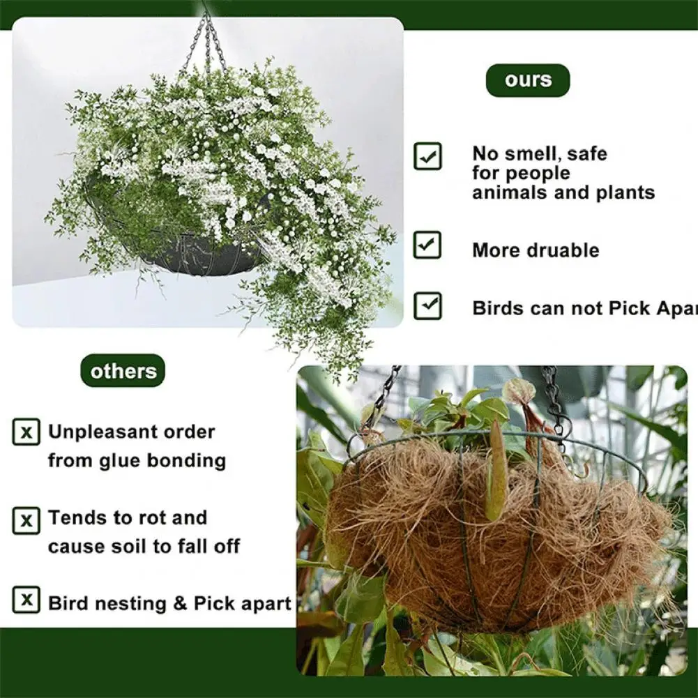 

Hanging Planter Liner Hanging Planter Pot Liners for Window Boxes Easy Installation Moisture-retaining Basket Inserts for Indoor