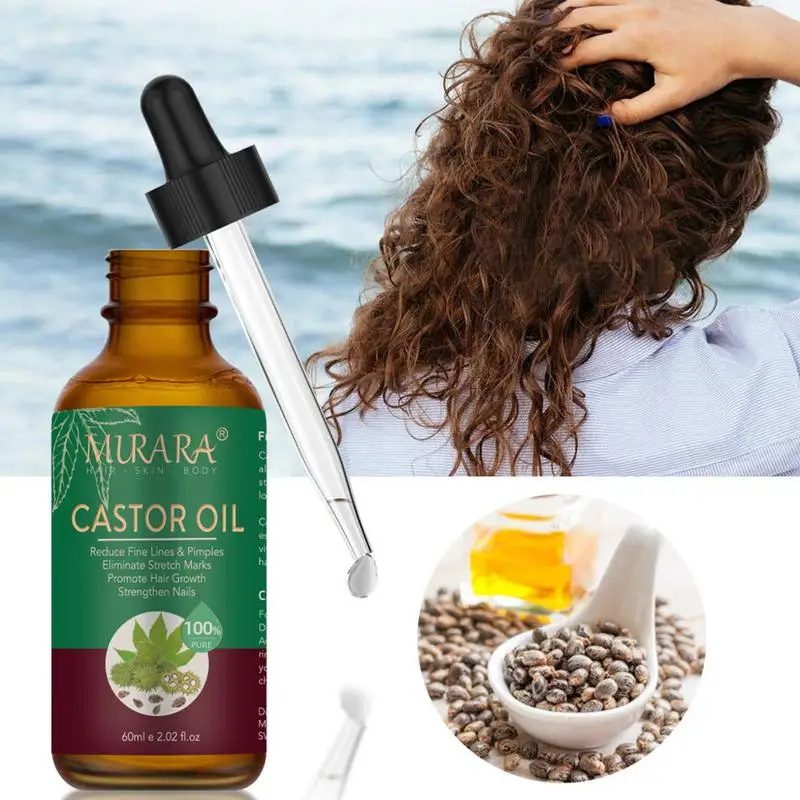 Olio di ricino olio per capelli Organics olio di ricino biologico per capelli spremuto a freddo biologico per rafforzare idratare ammorbidente volumizzante e