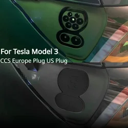 Per Tesla Model 3 Europe Plug US Plug accessori per auto porta di ricarica copertura protettiva antipolvere impermeabile in Silicone CCS Silicone