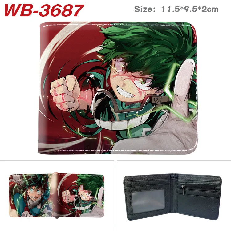 Cartera corta de dibujos animados My Hero Academia, monedero de Anime con tarjetero