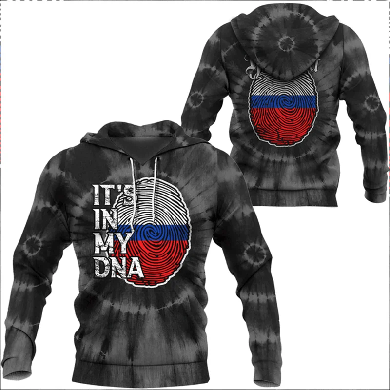 Russia National Emblem Flag Graphic Hoodies For Men Clothes 3D Print Sweatshirts For Men Kids Casual Sports Pullovers Tracksuit
