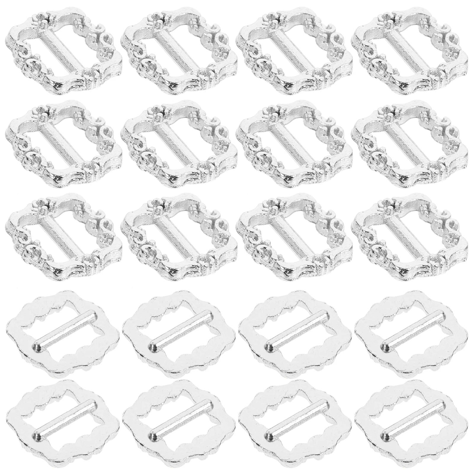 

100 Pcs Purse Mini Fastener 3mm Shoe Buckle Belt Accessories DIY Splicing (silver-3mm Flower Day Buckle) 100pcs Buttons