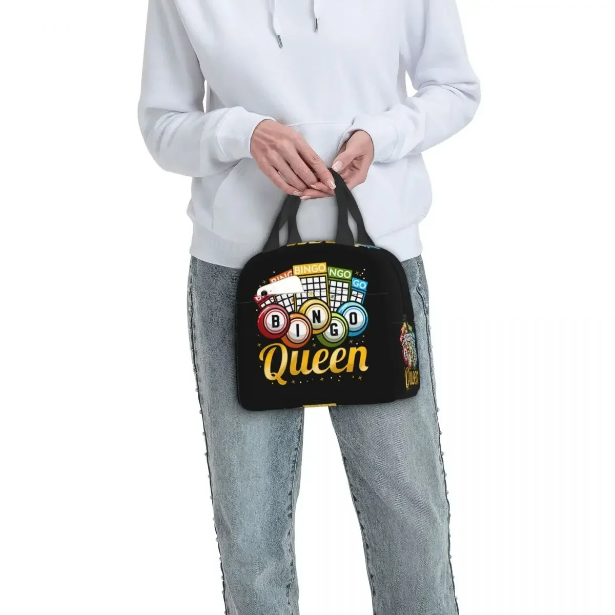 Bingo Queen Lunch Bag, Glacière Thermique Portable, Boîte à Bento Isolée pour Femmes, Enfants, Travail, École, Pique-Nique, Voyage, Nourriture, Fourre-Tout