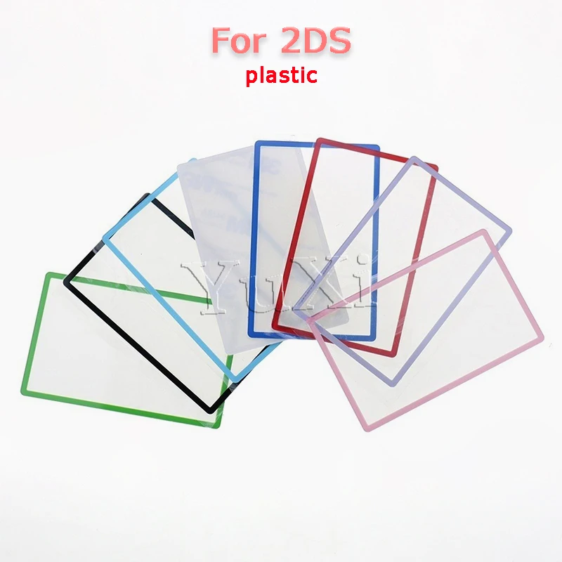 YuXi 1PC For 2DS Replacement Colorful Top Surface Mirror Outer Lens Cover Upper LCD Screen Front Plastic Cover Screen Accessory